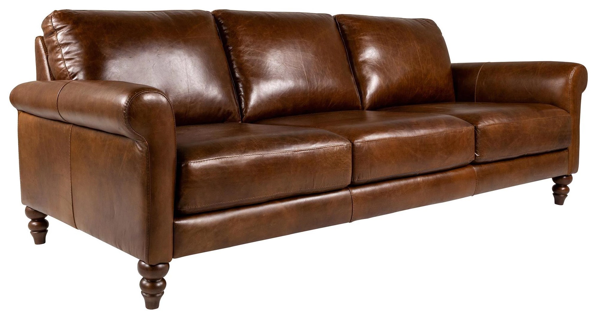 Soft Line dallas chestnut leather sofa Johnny Janosik Sofas